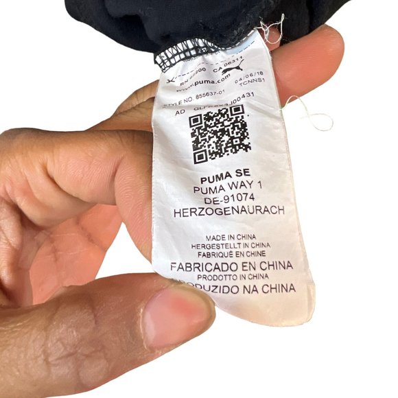 Puma Pullover Hoodie Long Sleeve Drawstring Ribbed Cuff Black Medium - Picture 7 of 12